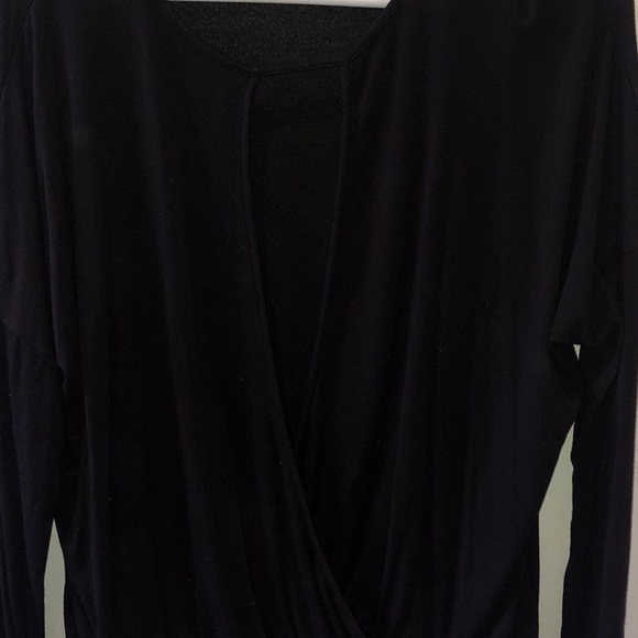 Front cut-out black blouse - Picture 2 of 2